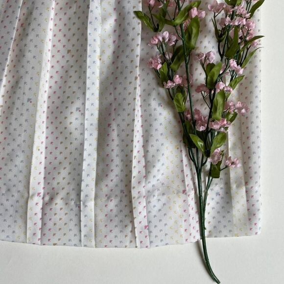 Vintage pleated white & pastel midi skirt - Picture 4 of 6